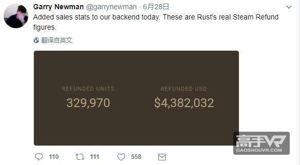 把Steam退款当试玩Demo？《腐蚀（Rust）》退款金额高达438万美元